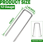4 Inch 100 Pack Landscape Staples Galvanized Garden Stakes Anti-Rust Landscape Pins for Weed Barrier Fabric, Artificial Turf and Landscape Fabric