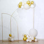 Tableclothsfactory 8ft Gold Metal Wedding Arch Chiara Backdrop Stand, Half Moon Floral Frame Arbor Display