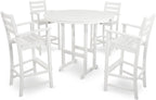 Trex Outdoor Furniture TXRBT248CW Monterey Bay Round Bar Table, 48-Inch, Classic White