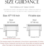 patdrea Designer French Linen Extra Long Tablecloth for Rectangle Table,Beige Anti-Wrinkle Floral Farmhouse Table Cloth,Decor Covers for Kitchen Dining,Party,Christmas,Thanksgiving,67"x118"-Fram