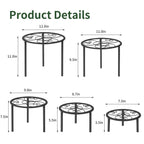 mekpiwu 5 Pack Metal Plant Stands,Heavy Duty Potted Holder for Flower Pot, Rustproof Iron Plant Risers, Suitable for Indoor and Outdoor Decoration ,Garden Container Round Supports Rack for Planter