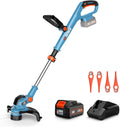 SENIX 20V 12" String Trimmer and Edger, 10'' Plastic Blades Weed Wacker, Telescopic Shaft, w/2.0Ah Battery & 2A Charger