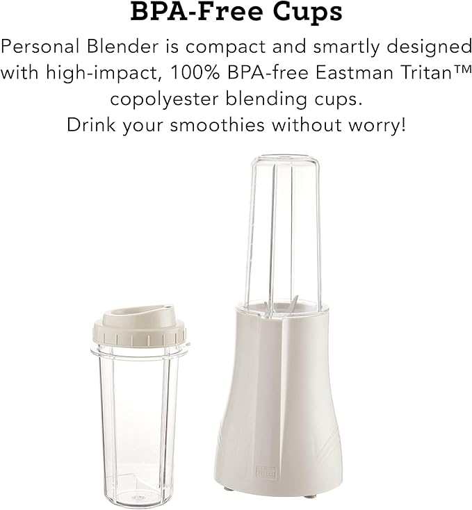 Tribest PB-150 Personal Blender for Shakes and Smoothies with Portable Blender Cups, White Large