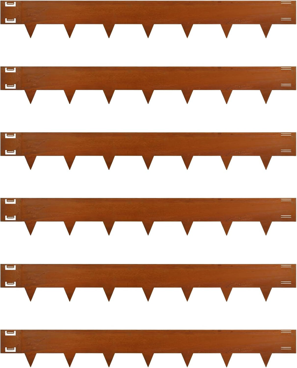 Cor-Ten Steel Landscape Lawn Edging, 40" L x 5" H,6 Pack Steel Edging for Landscaping,Metal Landscape Edging, Metal Edging for Landscaping(180 Degree Bend, Rusted)