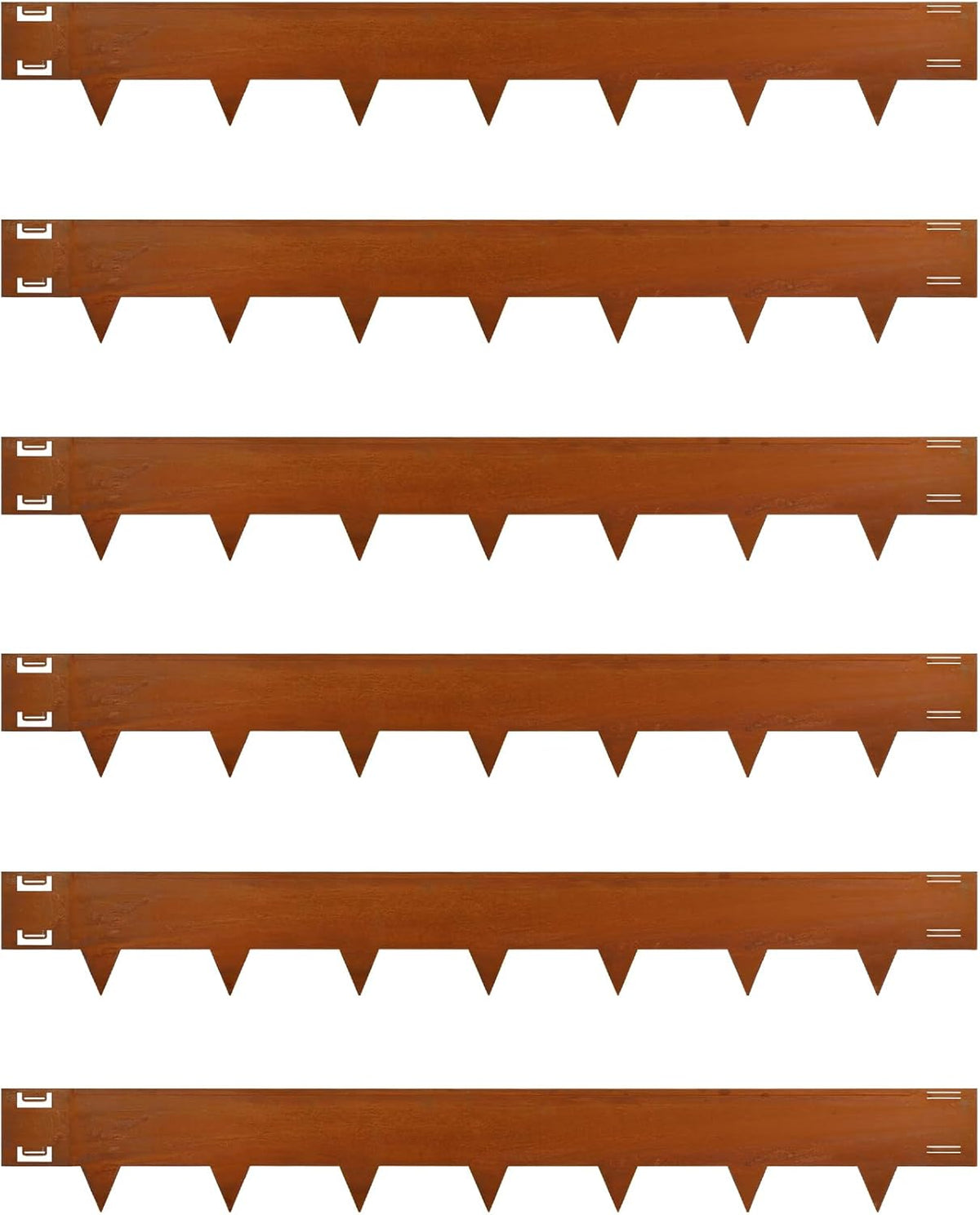 Cor-Ten Steel Landscape Lawn Edging, 40" L x 5" H,6 Pack Steel Edging for Landscaping,Metal Landscape Edging, Metal Edging for Landscaping(180 Degree Bend, Rusted)