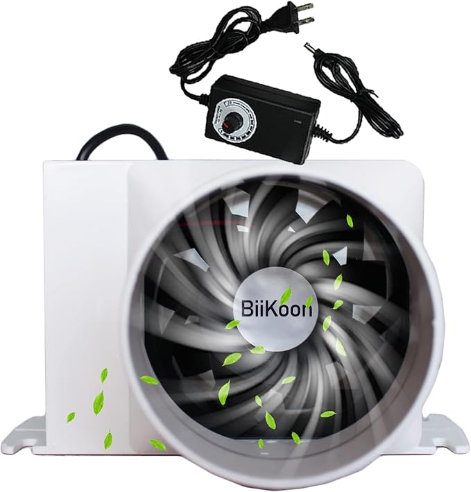 3 Inch Inline Fan 12V Tube Vent Fan Powerful 130Cfm in-line Duct Fan 20W Plastic Extractor Blower for Hydroponics Home Use Ventilation Tent (Color : Adjustable Speed, Size : 20w)