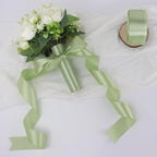 Pale Green Solid Satin Ribbon 1-1/2 Inch 25 Yards Solid Polyester Fabric Ribbon for Gift Wrapping Wedding Christmas Baby Shower Birthday Party Decoration Handmade Immortal Flower Craft