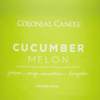 Colonial Candle Cucumber Melon Scented Jar Candle, Pop of Color Collection, 3 Wick, Green, 14.5 oz - Up to 60 Hours Burn