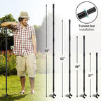 Upgraded Hula Hoe and Garden Hoe, Stirrup Hoe with Adjustable Handle for Weeding Digger loosening Soil Metal Garden Cultivator Hula Hoe with Rake Tiller Cultivator (30-62 Inch)