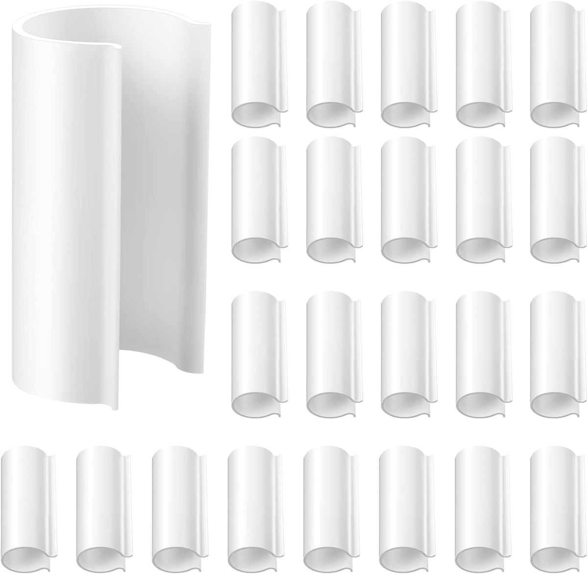 Jetec 32 Pcs PVC Pipe Clips Pool Cover Clamps for Above Ground Pool Greenhouses, Row Covers, Garden, Shelters, Bird Protection, 2.4 Inch Long(for 1 Inch PVC Pipe,White)