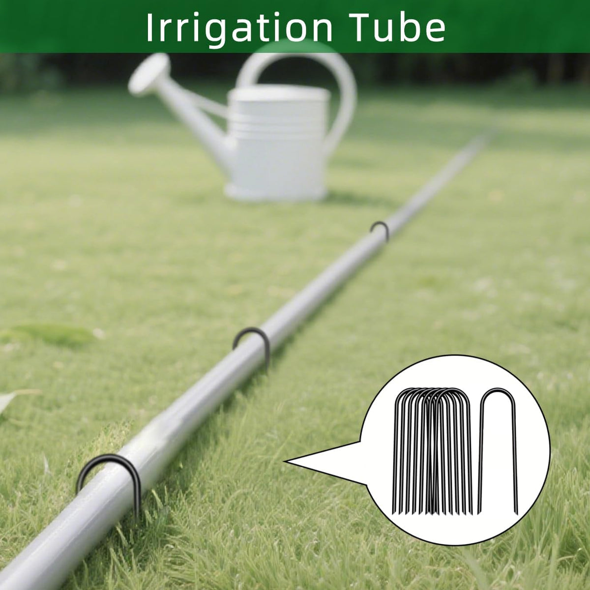 6 inch 25 Pack U Shape Black Garden Stakes,11 Gauge Garden Pins,U-Shaped Tent Stakes,Galvanized Landscape Staples for Yard Lawn,Tube, Landscape Fabrics,Irrigation Hose and Weed Barriers.