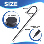 Rebar Stakes 12 inches 34-Pack Ground Stakes Heavy Duty J Hook Tent Stakes for Outdoor Decorations and Inflatables, Metal Yard Stakes for Fencing and Gardening, Gazebo and Swing Set Anchors