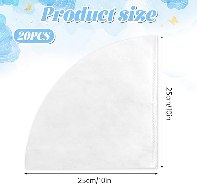 20 pcs 10 Inch Fryer Oil Filter, Non Woven Cooking Deep Oil Cones Strainer Grease Maple Syrup Beeswax Filter for Restaurant Kitchen Cafe Hotel Food Truck