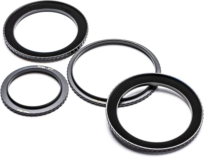 NiSi - Brass Pro 58mm to 77mm Step-Up Ring - Threaded Stepping Adapter Ring, 58mm Male Lens Attachment 77mm Female Filter and Accessory Thread - Matte Black Finish to Prevent Reflections, Brass Alloy