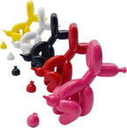 Balloon Dog Mini Poop Dog Decoration Desktop in Living Room Art Animal Small Statue, Bookshelf Decor (Black and White)