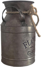 Vintage Rustic Antique Decorative Flower Vase Milk Tin Can for Centerpieces, Home Decor or Gift