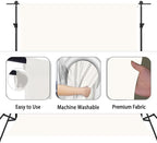 Ivory Photography Backdrop for Photoshoot, Photo Backdrop Curtain, Perfect Ivory Backdrops for Party Portrait Photoshoots Video Studio 6FTx9FT