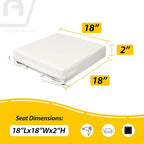 AAAAAcessories Outdoor Seat Cushions for Chairs, Waterproof, Fade-Resistant, 18" x 18" x 2", Patio Furniture Replacement Cushions, Set of 2, Creamy White