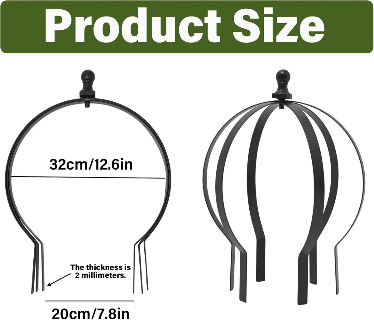 Metal Garden Trellis - 12.6" x 17.5" Durable Black Powder Coated Obelisk for Climbing Plants, Ideal for Roses, Vines, and Flowers - Easy Assembly for Indoor & Outdoor Use