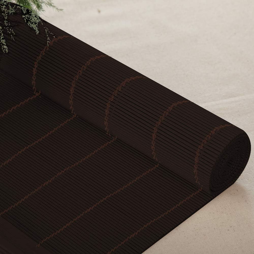 LETAU Cordless Wood Window Roller Shades, Bamboo Light Filtering Window Blinds for Outdoor Garden, Patio, Porch, Arbor, Pattern 12