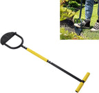 Manual Lawn Edger with Steel Blade T-Handle & Wide Pedal - Garden Path Edging & Trimming Tool for Sidewalks with Comfort Sponge Cover