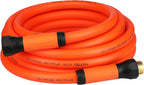 YOTOO Heavy Duty Hybrid Garden Water Hose 5/8-Inch by 25-Feet 150 PSI Kink Resistant, Flexible with Swivel Grip Handle and 3/4" GHT Solid Brass Fittings, Orange