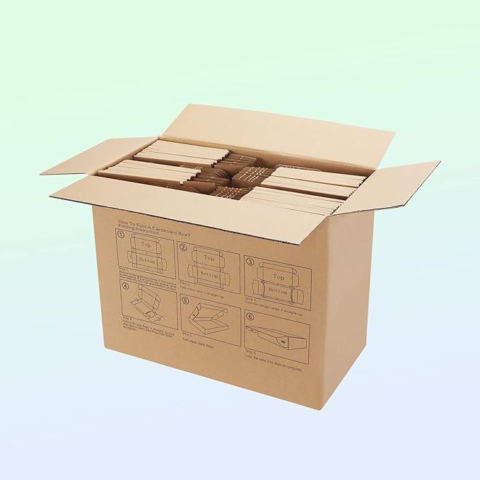 MEBRUDY 7x5x2 Inches Shipping Boxes Pack of 50, Small Corrugated Cardboard Box for Mailing Packing Literature Mailer