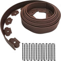 Landscape Edging,20ft Plastic Garden Edging with 20 Stakes,Lawn Edging for Lawn,Yard,Flower Gardens Border (Brown-20FT)