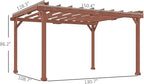Outsunny 11' x 12.5' Outdoor Pergola, Wood Pergola Gazebo Grape Trellis with Stable Structure for Climbing Plant Support, Patio, Deck, Backyard, Lawn