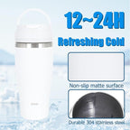 Ice Shave 2-in-1 Stainless Steel Vacuum Tumbler & Cordless Blender - 28oz, Leak Resistant, Cold 24Hrs/Ice 2 Days, 120 Watts with Waterproof Charging - For Smoothies, Home/Office/Car, White