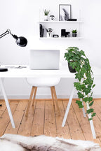 Fake Pothos Ivy Plant with Pot Artificial Green Leaves for Home Shelf Decor Indoor Silk Artificial Realistic Plant Large