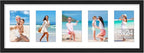 Vittanly 8x24 Collage Picture Frame, Displays 5Pcs 4x6 Pictures with Mat, Picture Frames Collage Wall Decor for Horizontal or Vertical Display, Black, 1 Pack