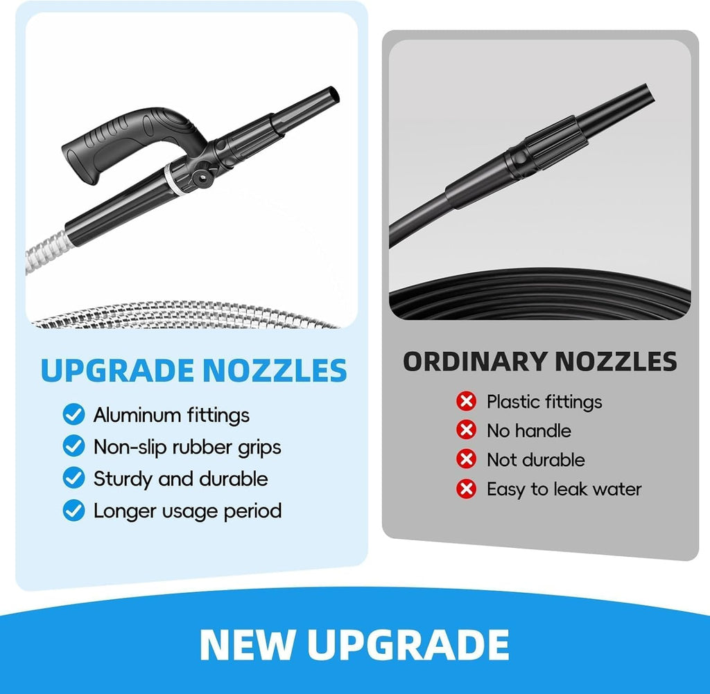SPECILITE Metal Garden Hose 50ft Heavy Duty 304 Stainless Steel Water Pipe for Yard, Outdoor, RV - Durable, Tough & Flexible, Kink & Tangle Free, Pet-proof, Puncture Resistant with Independent Grip