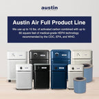 Austin Air HealthMate Plus Standard Air Purifier Midnight Blue - Advanced 4- Stage Filtration Air Purifiers For Home with Activated Carbon & Zeolite - Ideal as Air Purifiers for Bedroom Model B450
