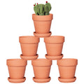 Orceler 4 Inch Terracotta Pots with Saucer - 6 Pack Small Clay Plant Pots with Drainage Holes, Flower Pots with Tray, Terra Cotta Pots for Indoor Outdoor Plants, Crafts, Wedding Favor