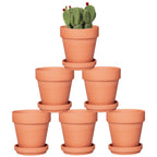 Orceler 4 Inch Terracotta Pots with Saucer - 6 Pack Small Clay Plant Pots with Drainage Holes, Flower Pots with Tray, Terra Cotta Pots for Indoor Outdoor Plants, Crafts, Wedding Favor