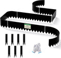 19.7Ft.Galvanized Steel Landscape Edging(6-Pack)-8"x39.4" Metal Garden Edging,7 Clips&Gloves,Hammer-in,No Dig,Rustproof,for Landscaping,Tree Rings,Garden,Yard&Pathway–Black