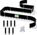 19.7Ft.Galvanized Steel Landscape Edging(6-Pack)-8"x39.4" Metal Garden Edging,7 Clips&Gloves,Hammer-in,No Dig,Rustproof,for Landscaping,Tree Rings,Garden,Yard&Pathway–Black
