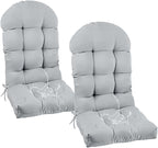Outdoor Adirondack Chair Cushions Set of 2 Waterproof Non Slip Slivery Grey Patio Chair Cushions for Outdoor Furniture Thicken Rocking Chair Seat Pad 47"*19.68"*3.9"