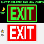10 Pcs Glow in the Dark Exit Signs for Business 12 x 7 Inch Photoluminescent Signs Stickers for Indoor Outdoor for Business, Office, Warehouse (Without Arrows)