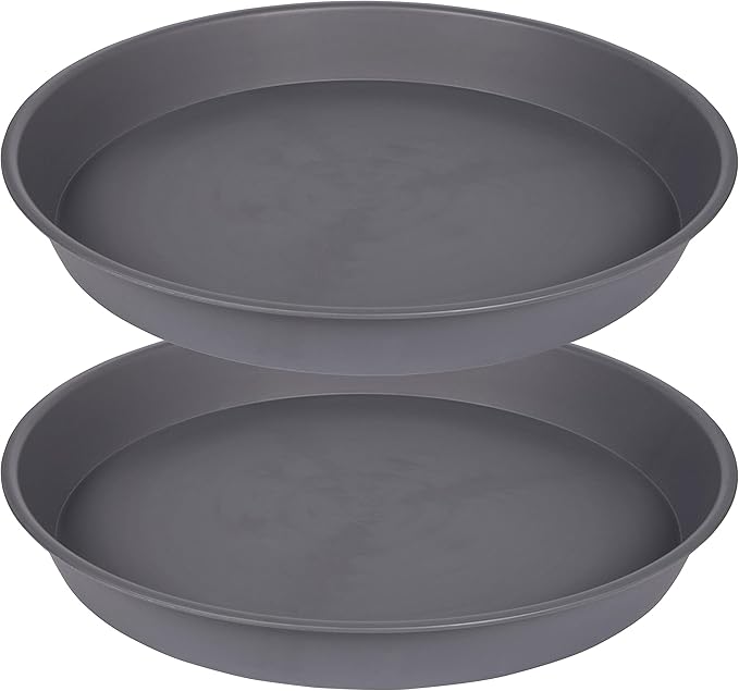 2 Pack of Bird Bath Bowl 12", 1.6" Depth, 10 12 inch Birdbath Bowls Dish Only for The Garden, Large Plant Saucer (12", Gray)