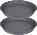 2 Pack of Bird Bath Bowl 12", 1.6" Depth, 10 12 inch Birdbath Bowls Dish Only for The Garden, Large Plant Saucer (12", Gray)