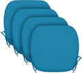 SleepMan Outdoor 17"x16" Chair Cushions with Ties Set of 4, Water Resistant All Weather U-Shape Seat Pads for Patio Garden Furniture Indoor (Set of 4, Indigo Blue)
