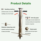 Seedling Transplanting Bulb Planter Tool Long Handle, Vegetable Young Plant Manual Plant Transplanter, Double Handle Stainless Steel Planting Garden Tools with Pedal for Garden, Greenhouse