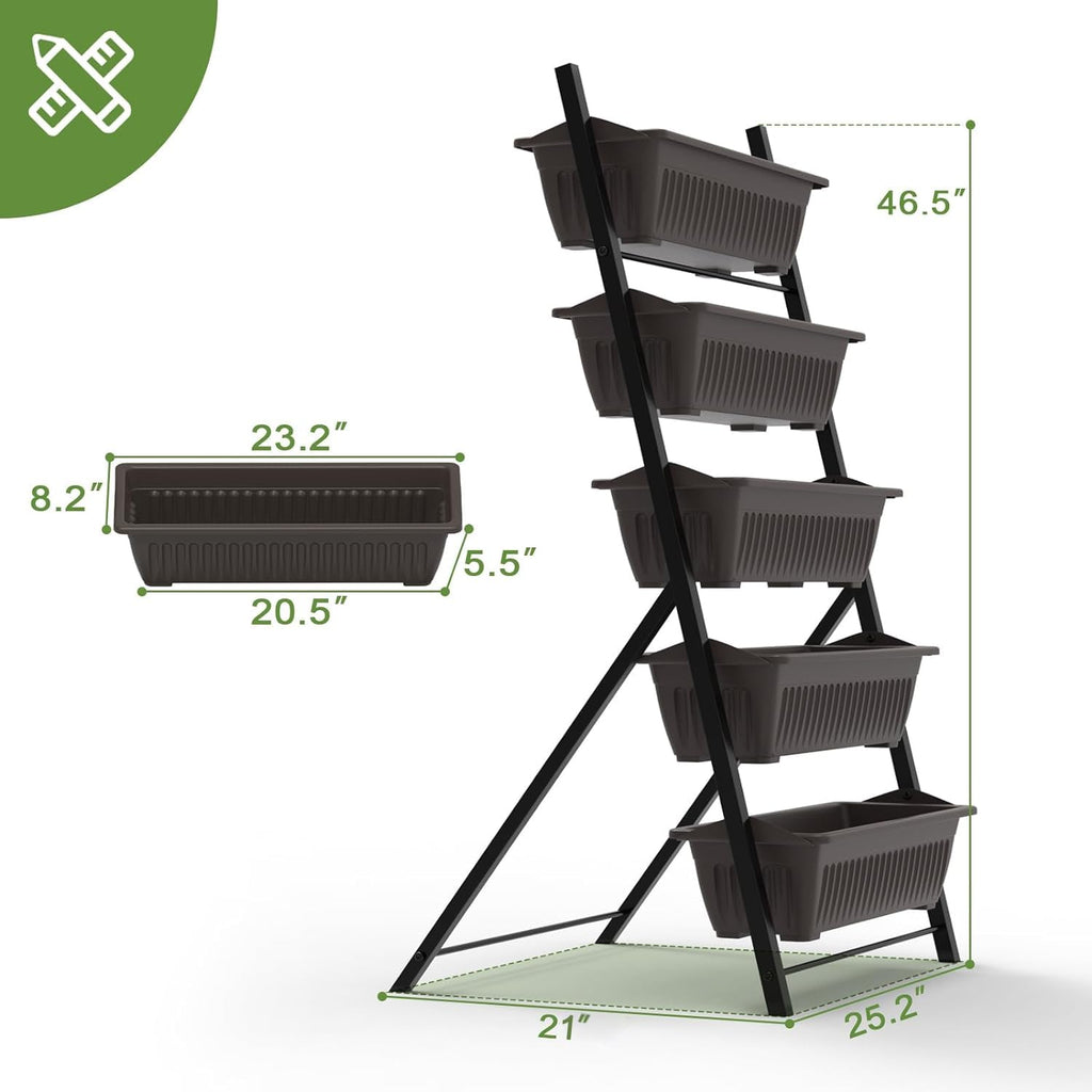 TOREVSIOR 5-Tier Vertical Raised Garden Bed, Elevated Herb Planter Box