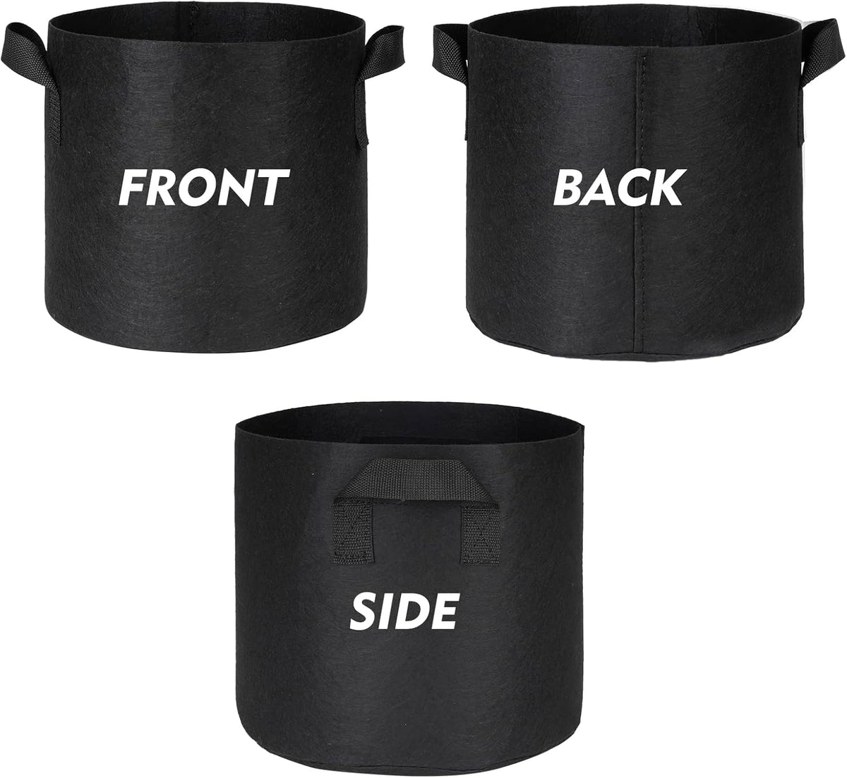 WEIFENG 3-Pack 20 Gallon Grow Bags Thickened Large Flower Pots Outdoor Fabric Pot with Handles