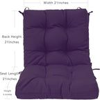 QILLOWAY Outdoor Chair Cushion for Patio Furniture, Waterproof Patio Cushions Set of 4 with Ties, Fade Resistant Replacement Pads for Outdoor Rocking Chairs,Purple