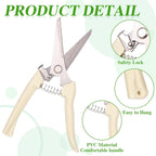 12 Pcs Garden Shears Flower Scissors Pruning Shears Floral Garden Clippers Hand Pruners Branch Cutter Gardening Tools for Plants Cutting, Trimming, Fruits Picking(Bypass, Straight)