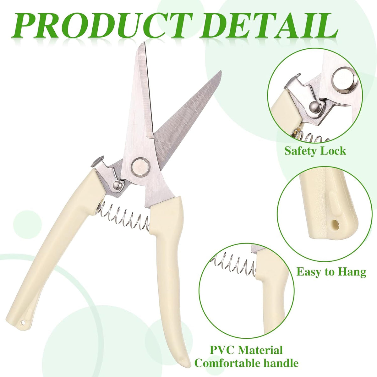 12 Pcs Garden Shears Flower Scissors Pruning Shears Floral Garden Clippers Hand Pruners Branch Cutter Gardening Tools for Plants Cutting, Trimming, Fruits Picking(Bypass, Straight)