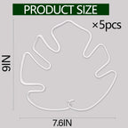 White Monstera Plant Stem Support - 5PCS 7.3x6.25in Durable Adjustable Garden Stake for Indoor Plants, Fishbone Cactus Holder, Innovative Leaf Clip Set, Ideal Tool for Healthy Plant Growth